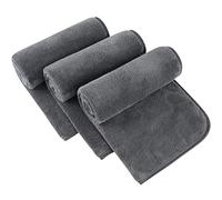 SINLAND Serviette en Microfibre pour Salle de Bain Super Soft Lingette démaquillante Gant de Toilette pour Home Spa Sport Linge de Nettoyage Visage 40cm x 76cm Pack de 3 Gris