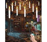 SinLaw Bougies à LED Flottantes, Lot de 12 Bougies Flottantes Magiques à Suspendre avec Baguette, Bougie sans flamme LED avec télécommande,Bougies à piles pour Noël, les mariages, Halloween