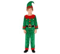 Sinleey Enfant Garçon Ensemble Lutin Noël Haut Pantalon Ceinture Chapeau Oreilles d'Elfe Noël Vêtement Outfit Set Vert B 5-6 ans