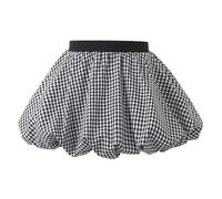 Sinleey Fille Culotte Bulle pour Enfants Jupe Évasée Jupe Short Plissée Bourgeon Culotte Shorts pour Filles De Sport D’École Plissée Noir et Blanc 8-9 Ans
