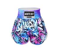Sinleey Garçon Short Boxe Thai Fille Enfant De Garçons Tenue Garcon Bleu | Coupe Ample,Design Broderie,Matériau Léger,Coup Poing,Remise En Forme,Grappling,Lutte,Gym,Jogging,Training,Arts Martiaux