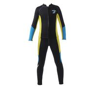 Sinleey Tenue Plongée Thermique Enfant Garçon Combinaison en Néoprène 2.5mm Veste Plongée Pantalon 2 Pièces Maillot de Bain Surf Wetsuit A Noir 11-12 Ans