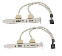SinLoon 2 Ports USB 2.0 Support D'extension De Panneau Arrière Vers Carte Mère IDC 9 Broches Câble USB Adaptateur Hôte 2-Pack