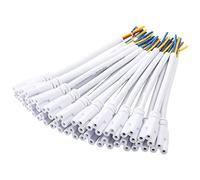 SinLoon 20 Pcs T5 T8 Connecteur Câble Cordon Fil, T5 T8 Intégré Tube de Lumière LED Câble de connecteur à une extrémité-15 cm