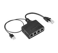 SinLoon Adaptateur répartiteur réseau Gigabit RJ45, répartiteur Ethernet 1 à 4 répartiteur réseau LAN Haute Vitesse 1000 Mbps, 4 appareils partagent Internet en même Temps (1 to 4 Male Gigabit)