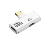 SinLoon Adaptateur USB C 3.2 10 Gbit/s USB C mâle vers Femelle avec Adaptateur d'alimentation PD 100 W pour Ordinateur Portable, Tablette, téléphone - Blanc