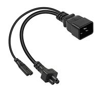 SinLoon C20 vers C5+C7 Y Splitter Power Plug Cord IEC 320 C20 Mâle vers C5+C7 Femelle AC Câble de Conversion Convient pour UPS PDU PSU Etc.