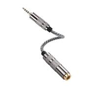 SinLoon Câble adaptateur audio équilibré 4,4 mm femelle vers 2,5 mm mâle - Câble tressé OFC plaqué or - Convertisseur équilibré pour amplificateur de casque HiFi DAP (gris froid)