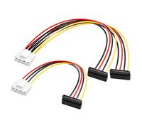 SinLoon Câble adaptateur d'alimentation SATA 4 broches vers 15 broches 18 AWG VH3.96 4 broches femelle vers 90 ° double câble adaptateur d'alimentation SATA de type Y - (30 cm + 20 cm)