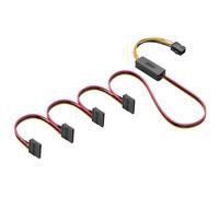 SinLoon Câble d'alimentation ATX 6 broches PSU vers SATA IDE, câble d'alimentation ATX 6 broches femelle vers SATA femelle, avec régulateur de tension abaisseur (1 à 4)