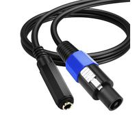 SinLoon Câble haut-parleur Speakon vers 1/4" 22 AWG Speakon mâle vers 6,35 mm TRS femelle Cordon audio 1,6 m Twist Lock Speakon vers câble audio double canal 1/4" pour haut-parleur guitare