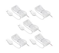 SinLoon Câble Interrupteur USB à Gradation Progressive Blanc Alimentation 5V/2A Contrôle par Bouton Unique (Allumer/Éteindre + Réglage Luminosité) - 1,5 m Lot de 5