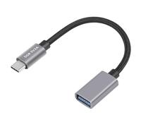 SinLoon Câble USB C vers USB 3.0 5 Gbps USB C mâle vers USB A Femelle câble Adaptateur Coque en Aluminium câble Court de Type C tressé en Nylon avec OTG(USB C Straight)