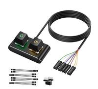 SinLoon Interrupteur d'Alimentation Externe PC/ATX avec LED RGB & Témoin d'Activité HDD - Câble de 2M/6.5FT avec Boutons Marche/Arrêt et Reset pour Carte Mère, pour Build DIY (Boîtier Métal)