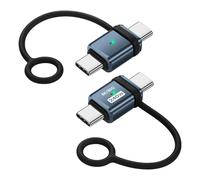 SinLoon Lot de 2 adaptateurs USB4 de type C 240 W - Transmission haute vitesse 80 Gbps - Écran 8K @ 60 Hz - Prise en charge de la charge PD 240 W - Cordon anti-perte - Compatible Thunderbolt 4/3 (M à