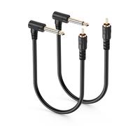 SinLoon Lot de 2 câbles audio mono RCA vers 6,35 mm - 0,3 m - Gaine en PVC nickelé - Câble audio RCA vers mono 1/4 - Pour amplificateur de guitare - Système PA (R M à 6,35)