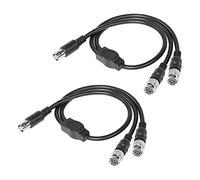 SinLoon Lot de 2 câbles répartiteurs BNC BNC femelle vers double câble adaptateur BNC mâle pour caméra de sécurité CCTV Surveillance à domicile(Female to 2 Male)