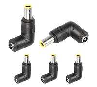 SinLoon Lot de 5 adaptateurs de Prise d'alimentation DC 8 mm mâle vers DC 5,5 mm x 2,1 mm Femelle à Angle de 90 degrés pour Panneau Solaire, Camping-Car, Station d'alimentation Portable