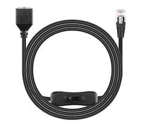 SinLoon RJ12 ligne d'extension téléphonique 6P6C mâle à femelle cordon téléphonique fixe avec interrupteur de déconnexion (1,5M/4,9FT)
