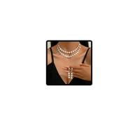 SINLOV Parure de bijoux de mariage avec collier et boucles d'oreilles en cristal réglable en strass pour demoiselle d'honneur, L, Zinc, Pas de gemme
