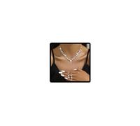SINLOV Parure de bijoux de mariage avec collier et boucles d'oreilles en cristal réglable en strass pour demoiselle d'honneur, L, Zinc, Pas de gemme