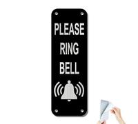 SINMAO Panneau en aluminium avec inscription « Please Ring The Bell » - 5 x 15 cm - Avec trous pré-percés - Montage facile sur une porte ou un mur