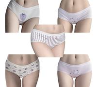 SINMIUANIME Lot de 5 culottes pour femme en coton respirant avec imprimé anime