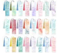 Sinmoe 24 Pcs Marque-Pages avec Citations de Motivation en Italien Marque-Page Inspirant avec Gland Marque-Pages en Papier Coloré Cadeau de Remerciment pour Collègues Anniversaire(Marbre)