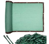 Sinmoe Brise Vue Jardin avec Kit de Fixation de Clôture Brise-Vue de Confidentialité en PVC Brise Vue Occultant Vert 1,2 x 10 m avec 30 Clips de Fixation et 50 Attaches de Câbles pour Jardin Balcon
