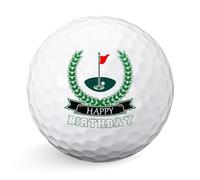 Sinmoe Cadeau de Balle de Golf Joyeux Anniversaire Cadeau de Golf Fantaisie Amusant pour Homme Papa Journée des Pères de Golfeur(Drapeau)