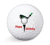 Sinmoe Cadeau de Balle de Golf Joyeux Anniversaire Cadeau de Golf Fantaisie Amusant pour Homme Papa Journée des Pères de Golfeur(Tee)