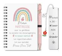 Sinmoe Cadeau de Remerciement pour Enseignant Cahier à Spirale Stylo à Bille Marque-Page Inspirant Carnets de Poche avec Stylo et Marque-Page Cadeaux de Fin d'Études pour Enseignants Professeurs