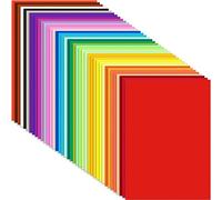 Sinmoe Lot de 200 feuilles de papier coloré de 21,6 x 27,9 cm - 200 g/m² - 33,6 kg - Kit de démarrage double face - Papier de construction épais pour enfants, fabrication de cartes, scrapbooking,