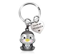 Sinmoe Porte Clés Pingouin avec Coeur Cadeaux Porte Bonheur Pingouin Petite Amie ou Petit Ami avec Coffret Cadeau de Partenaire de Mari de Femme Amour pour Anniversaire, Gravure You're My Penguin