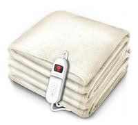 sinnlein® Chauffe-lit Surmatelas Chauffant | 160 x 120 cm | crème | Couverture Électrique avec Arrêt Automatique | 9 Niveaux de Température | Affichage Digital
