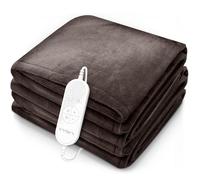 sinnlein® Chauffe-lit Surmatelas Chauffant 160x120cm Marron Couverture Électrique Arrêt Automatique 9 Niveaux de Température