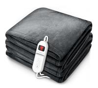 sinnlein® Chauffe-lit Surmatelas Chauffant | 180 x 130 cm | Gris | Couverture Électrique avec Arrêt Automatique | 9 Niveaux de Température | Affichage Digital