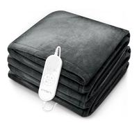 sinnlein® Chauffe-lit Surmatelas Chauffant | 180x130cm Gris | Couverture Électrique | Arrêt Automatique | 9 Niveaux de Température
