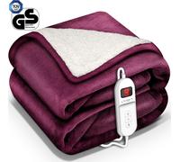 sinnlein® Chauffe-lit Surmatelas Chauffant Couverture chauffante Electrique 160 x 120 cm Bordeaux