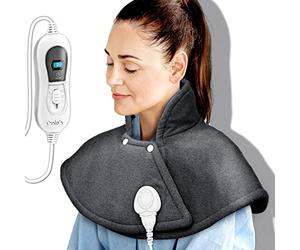 sinnlein Coussin Chauffante | Couverture Thermique Electrique | Contre le Mal de Dos, Epaule et Nuque |3 Niveaux de Température et Arrêt Automatique | 100W (Anthracite)