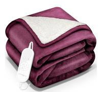 sinnlein® Couverture chauffante 180 x 130 cm avec arrêt Automatique | Couverture électrique avec 9 Niveaux de température | Couverture Douillette Lavable