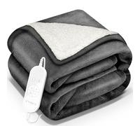 sinnlein® Couverture chauffante 200 x 180 cm avec arrêt Automatique | Plaid électrique avec 9 Niveaux de température | Couverture Douillette Lavable