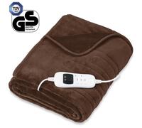 sinnlein® Couverture chauffante 200x180cm | marron | Couverture Électrique avec Arrêt Automatique | 9 Niveaux de Température