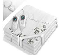 sinnlein Surmatelas Chauffant Électrique avec Arrêt Automatique | Couverture Thermique | Réglable à 3 Niveaux de Températures | en Polaire Douce (160 x 140 cm, avec Motif)