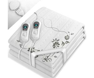 sinnlein Surmatelas Chauffant Électrique avec Arrêt Automatique | Couverture Thermique | Réglable à 3 Niveaux de Températures | en Polaire Douce (160 x 140 cm, avec Motif)