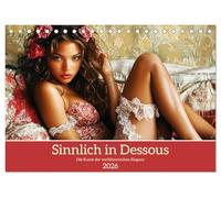 Sinnlich in Dessous. Die Kunst der verführerischen Eleganz (Tischkalender 2026 DIN A5 quer), CALVENDO Monatskalender: Moderne und schöne Frauen in aufregender Lingerie