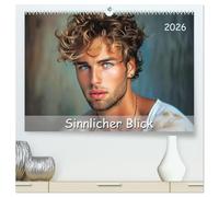 Sinnlicher Blick (hochwertiger Premium Wandkalender 2026 DIN A2 quer), Kunstdruck in Hochglanz: Großartige Porträts von Männern, die ihre Sinnlichkeit und männliche Schönheit einfangen.