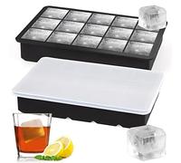 Sinnsally Lot de 2 moules à glaçons en silicone avec couvercle, bac à glaçons avec couvercle, bac à glaçons (Lot de 2 bacs à glaçons avec couvercle)