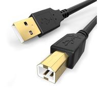 Sinoacc Câble d'imprimante USB B 2 m compatible avec HP Canon Dell Epson Brother Lexmark Xerox Piano DAC - Câble USB A vers USB B 2.0 - Connecteurs plaqués or