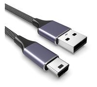 Sinoacc Câble mini USB tressé de 1 m, USB 2.0 standard vers Mini B 480 Mbit/s, compatible avec Ti 84 Plus CE/Plus, Ti Nspire CX II/CX CAS, contrôleur PS3, appareil photo, microphone et GPS